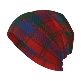 Otomi Beanie Hat Scottish Clan Robertson Donnachaidh Tartan Slouchy Knit Hat, Warm Stretchy Headwear for Men & Women, Winter Fall Accessory