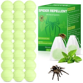 Peppermint Oil Spider Repellent - 24 Pack Spider Repellent Balls for House Garage to Get Rid of Spiders Outdoor Indoor, Deterrent for Roaches, Ants, Bugs, Spider, Keep Pest Out Safe for Humans & Pets
