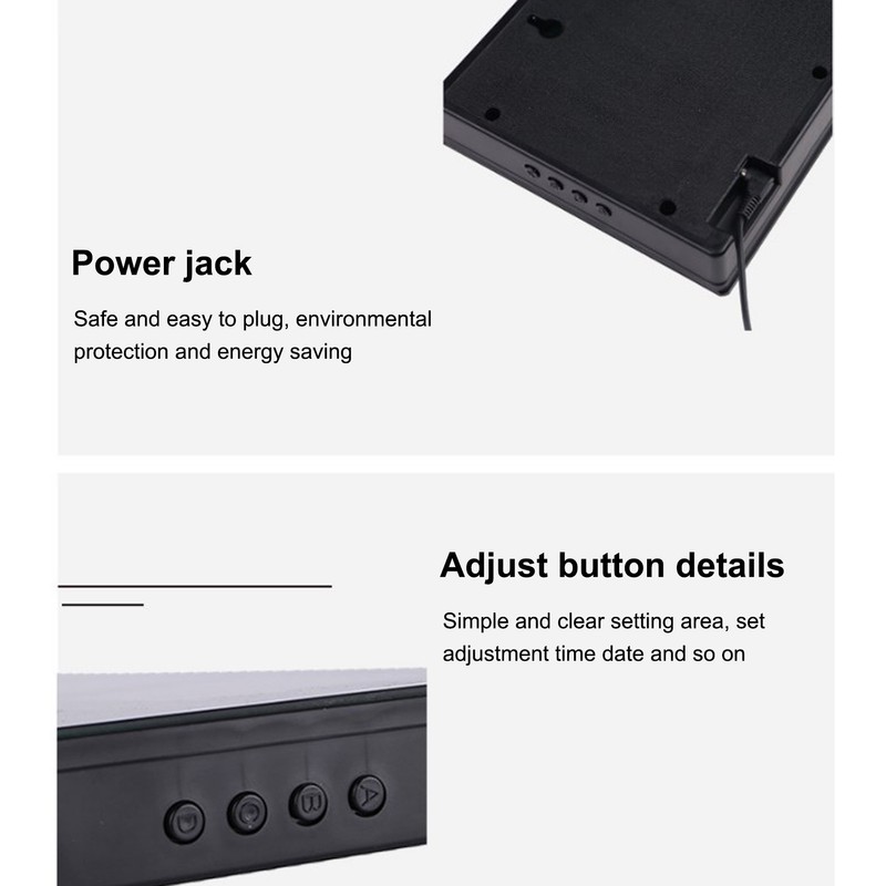LED Number Clock Large Big Digital Display with Temperature Wall