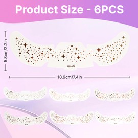 6 PCS Glitzer Sommersprossen Tattoos,Goldene Tattoo Folie,Wasserfeste,Selbstklebende Gesichtstatoos in Goldener Folie für Kreative Make-up Looks,Perfekt für Partys,Festivals und Besondere Anlässe