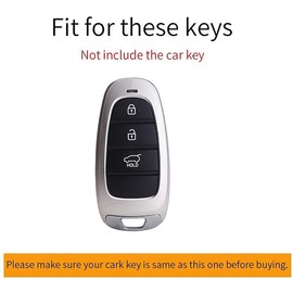 ontto Car Key Case Suitable for Hyundai Sonata Tucson NX4 Nexo Ioniq 5 Solaris Santa Fe 2020 2021 Car Remote Control Cover ABS Key Case Key Case Key Protective Carbon Fibre Black