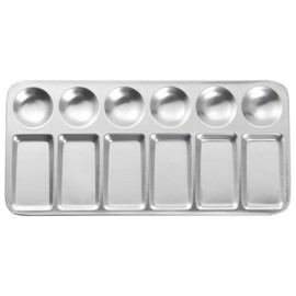 sourcing map Paint Palette Tray 9" x 4.3" 12 Wells Aluminum Rectangle Paint Mixing Pallet for Acrylic Oil Watercolor Artist DIY Painting