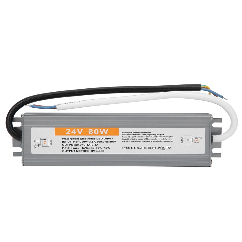 Wired 80W Ultrathin Waterproof Switch LED Driver Power Supply Source