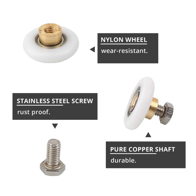 Leliafleury 4 Sets Shower Door Rollers 27mm Shower Doors Wheels