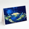 Caroline's Treasures Crab Blue Greeting Cards Pack of 8 Blank
