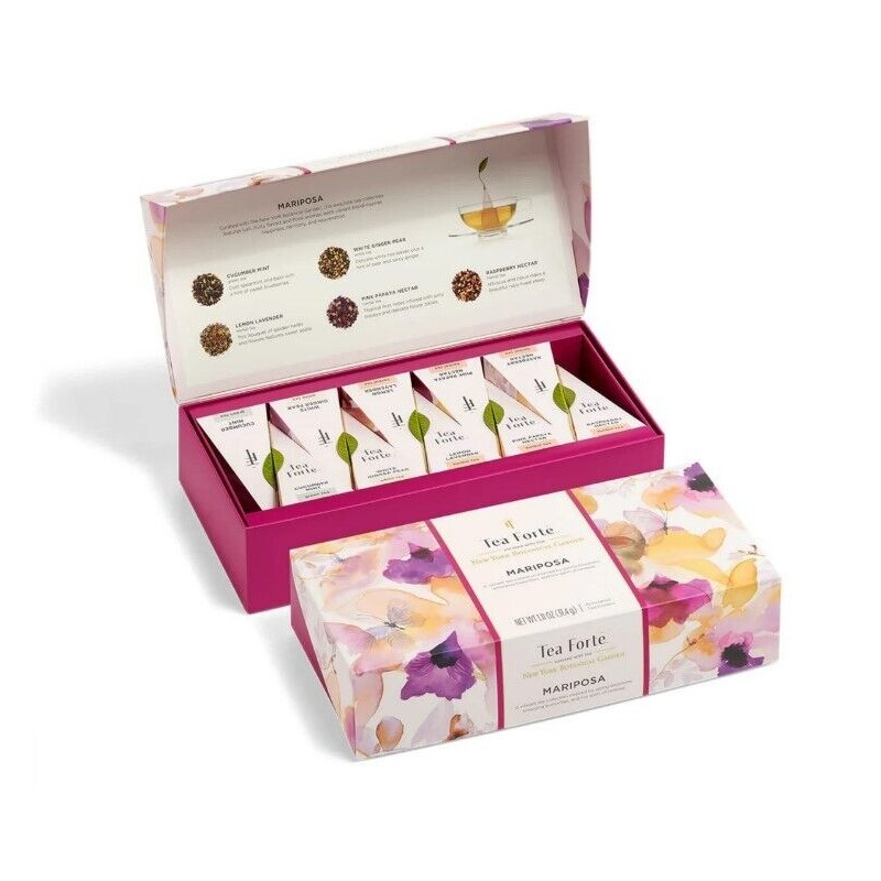 TEA FORTE, "Mariposa" Petite Presentation Box Assortment of 10 Teas