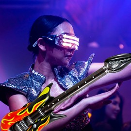 XNHIU 90CM Inflatable Rock Guitar Flame Design Punk Costume Fancy Dress Prop (2)