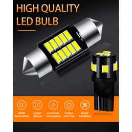 MEALAM White LED Bulbs Package Kit Compatible with 2007 2008 2009 2010 2011 2012 2013 2014 Toyota FJ Cruiser Interior Map Dome Light + License Plate Light and Install Tool, 8 Piece