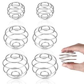 IETWATE 6PCS 304 Stainless Steel Protein Shaker Ball, Spring Protein Balls, Durable Food Grade Mixer Metal Protein Shaker Bottle Balls, Circular Shaker for Protein Shakes Ball, for Stirring Coffee