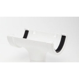 POLYPIPE RR105 White Running Outlet for 112mm Half Round guttering System