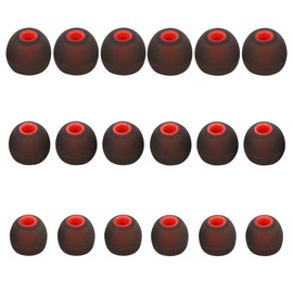 DMZHY Ear Bud Replacement Pieces Silicone Ear Tips Earbud Tips Replacement Earbud Tips Earbud Cover Silicone Fit for in-Ear Headphones(Inner Hole from 3.8mm-5.1mm Earphones) 9 Pairs SML Red/Black