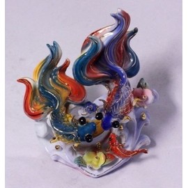 Feng Shui Fishes - Hand Crafted and Decorated Chinese Porcelain,Figurine 2105011 (B)