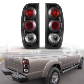 Nixon Offroad Tail Lights for Nissan Frontier 1998 1999 2000 2001 2002 2003 2004 Tail Lamps Halogen Rear Lights Car Rear Lamps Assembly Replacement 1Pair (Matte Black Housing/Smoke Lens)