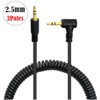 jasavdio 2.5mm Coiled Audio Cable 2.5mm Spring Angled Male to