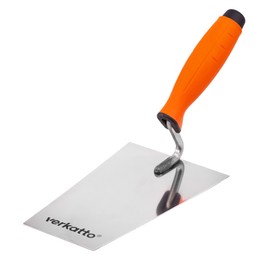 Mivos Stainless Steel Trapezoidal Trowel 180 mm - Rustproof Masonry Trowel 180 mm x 80 mm with Rubber Handle - Plaster Trowel for Masonry Work - Plastering Trowel Made in EU