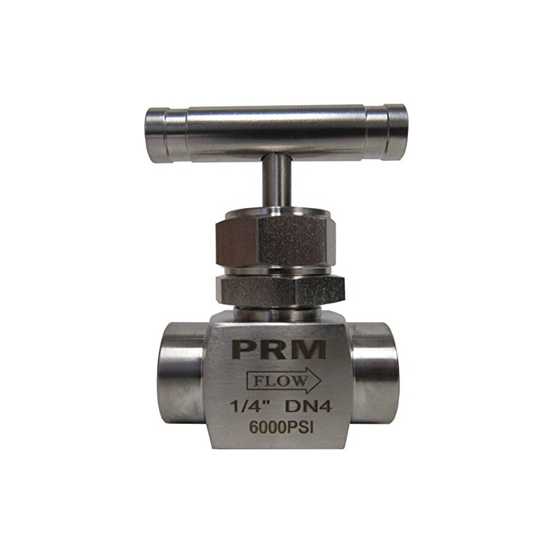 PRM 1/4 Inch Needle Valve, 304 Stainless Steel, Female NPT,