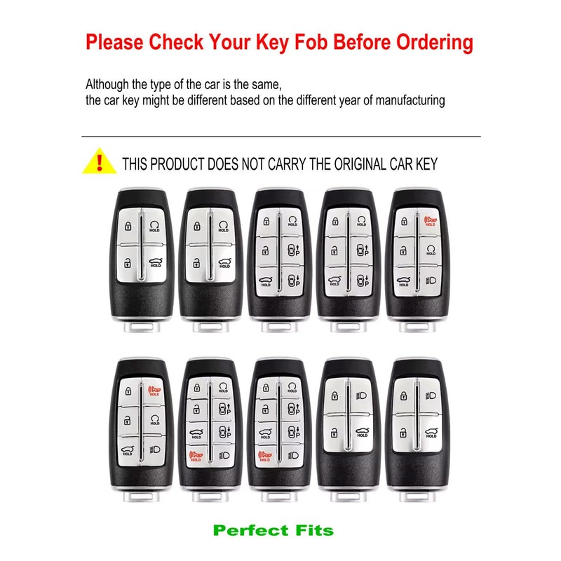 for Genesis Key Fob Cover Leather Case Keychain Fits G70