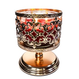 Silhouette Candle Holder 3-Wick Candle Holder Two Color Option Suitable for Large Candle Elegant and Beautiful Home Decor (Gold)