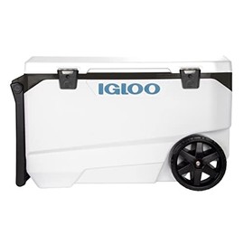 Igloo Marine Ultra 90 QT Cooler, Insulated Cooler Chest with Soft Ride Wheels, Leak-Proof Outdoor Hard Cooler, 5-Day Ice Retention, 137 Can Capacity