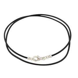 DragonWeave Sterling Silver 1.8mm Fine Black Leather Cord Necklace - 16 inches