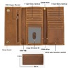 Genuine Leather Long Wallet for Men, Trifold & Checkbook, RFID