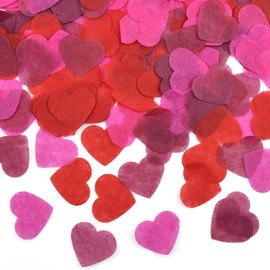 Volumoon 6000 Pieces Heart Confetti, Wedding Confetti, Pink Confetti, Red Confetti, Paper Confetti, Multicoloured Table Confetti, Table Decoration for Birthday Party, Baby Shower, Graduation Party