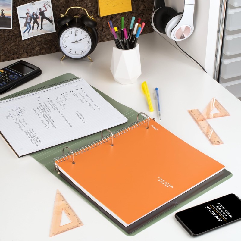 Five Star Spiral Notebook + Study App, 1 Subject, Graph