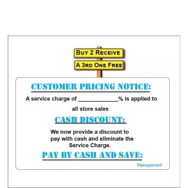 Oracal Customer Pricing Notice Restaurant Bars Outlets Credit Cards Debit Sticker
