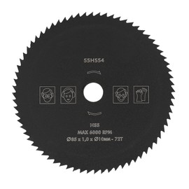 Woodworking Circular Saw Blade, 85mm x 10mm, 72 Teeth, HSS Cutting Wheels for Wood, Metal, Disc Wheel, Circular Saw Blades for Precise Cuts in Wood and Metal, #635, Industrial