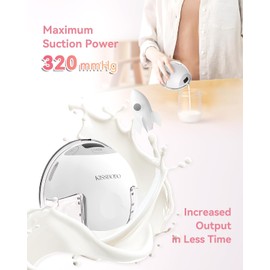 KISSBOBO Wearable Breast Pump, Hands Free Breast Pump with 320mmHg Strong Suction, 19 Levels 4 Modes, Leak-Proof Design, Painless & Low Noise Less than 40 dB, Portable Electric Breast Pump with 19/21/24mm Flanges - Ideal for Home, Office & Travel (2 Pack