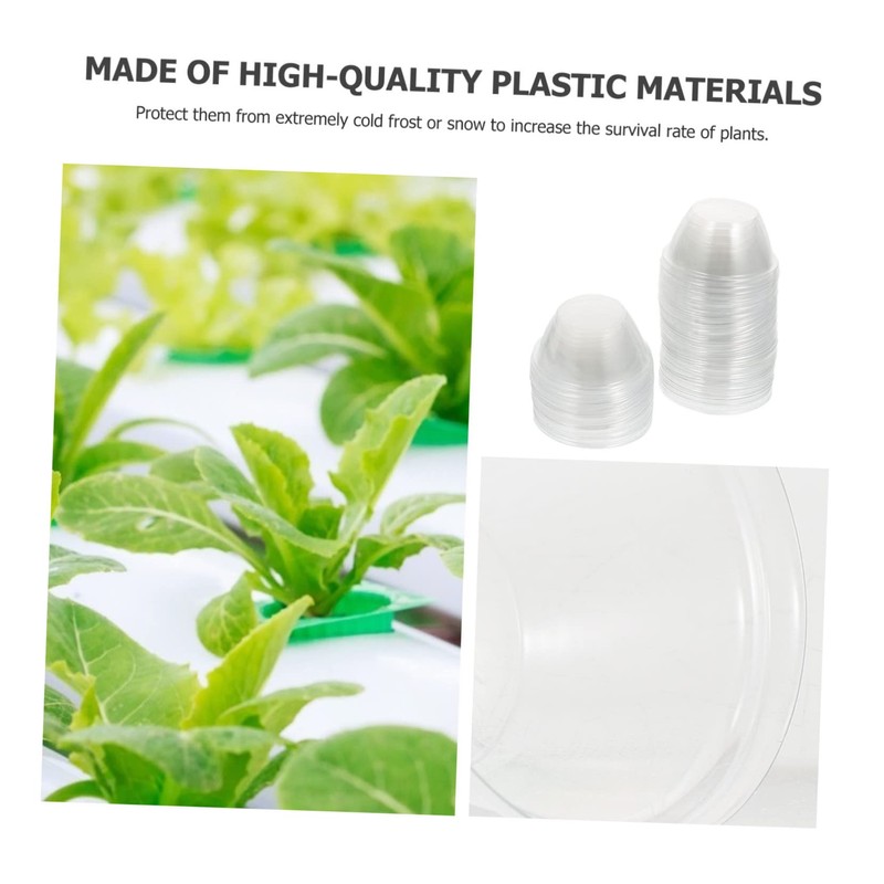 Mipcase 50Pcs Hydroponic Plants Insulation Covers Transparent Planting Covers for