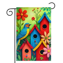 Spring Garden Flag 12x18 inch Double-side Burlap Home Welcome Color Flowers Outdoor Yard Decoration GF10