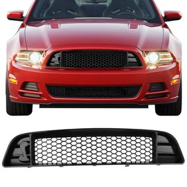 Grille Compatible With 2013-2014 Ford Mustang Shelby GT500, Shelby Style Black Front Bumper Grill Hood Mesh by IKON MOTORSPORTS