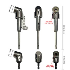 Right Angle Drill Bit Extension kit |2 Pcs 105 Degree Drill Adapter with Screw Bit Set | Right Angle Screwdriver | Drill Attachment