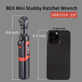 BEX 3/8"Pocket Size Manual & Electric Ratchet Wrench - Type C Cordless Power Tool for Automotive Repair, Tight Spaces, Quick-Lock Tech Reduces Hand Fatigue