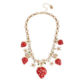 Betsey Johnson Strawberry Frontal Necklace