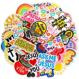 CXWLJL 45PCS Bible Verse Iron On Patches for Clothes,Christian Sew On Applique Patches for Hat,Backpack,Jackets,Vintage Inspired Embroidery Patch