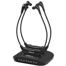 SIMOLIO Digital Wireless Headphones for TV, Dual Wireless Headsets for TV Watching with 3 Tone Presets, Separate Volume & Balance Control, 15 Hours Battery, Connect to Smart Optical, RCA, AUX TVs