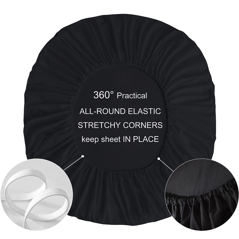 MOHAP Double Size Fitted Sheet Black with Extra Deep 30