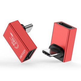 RIITOP USB C 90 Degree Angle Adapter 240W 40G USB4C Male to Female PD Fast Charge Compatible with Thunderbolt 4 for MacBook Pro, Tablet, ROG Ally, Steam Deck and More [2-Pack]
