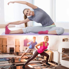 SkiBeaut Yoga Grips Non Slip Socks Pilates Anti Skid Sticky Grippers Ballet Barre Socks for Women 3 Pairs (US, Numeric, 8-10)