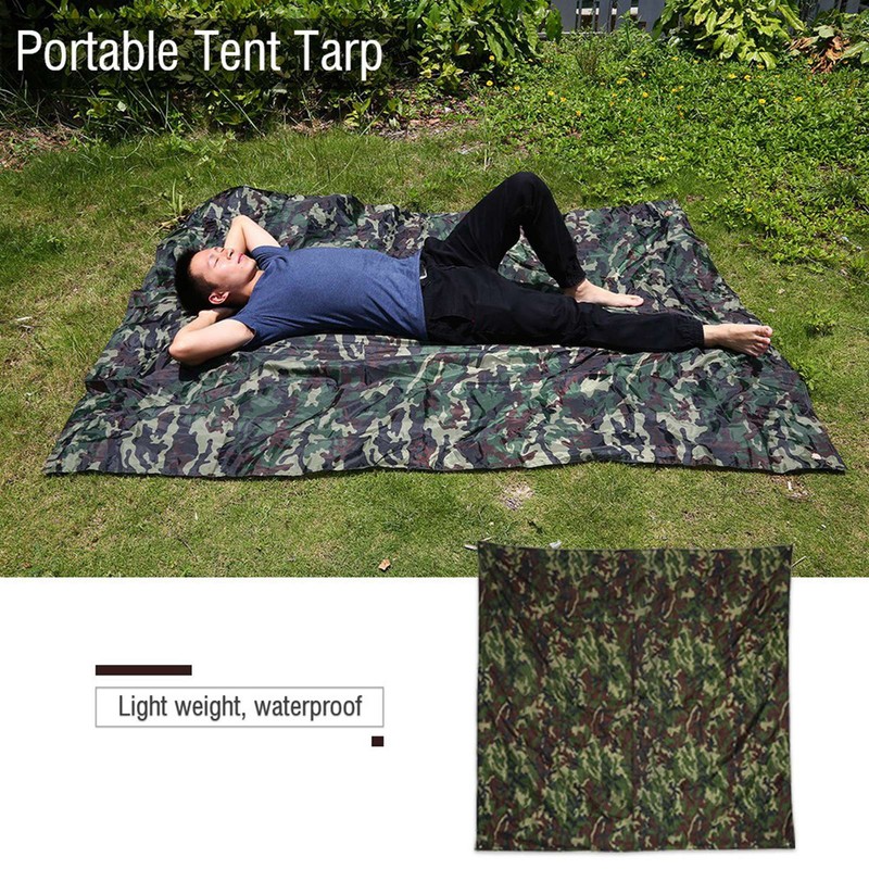Camouflage Outdoor Portable Lightweight Rainproof Mat RainTent Tarp Shelter (3*2.9m)