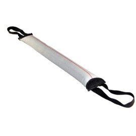 Dean & Tyler - Bite Tug with Two Handles, 24" x 6", Jute Linen Leather Fire Hose - Fire Hose