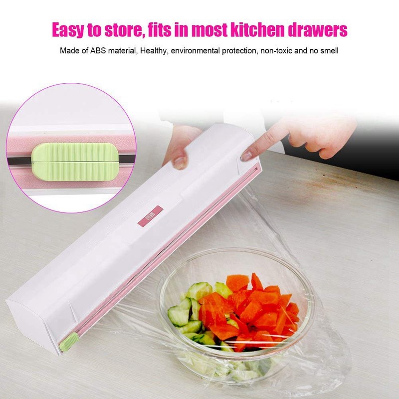 Wrap Organizer with Cutter, Wrap Cutter and Dispenser Kitchen Storage