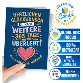Hochzeitskarte - Hochzeitstag Geschenke für Männer, Frauen - Karte Ich Liebe Dich - Jubiläumskarte - Romanstiche Karte für Jahrestag, Valentinstag, Geburtstag für Ihn, Sie - EU 97