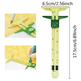Fbshicung 2 Pieces of 5-in-1 Sliding Gauge Measuring Sewing Ruler Tool for Sewing Quilting Crafts Marking