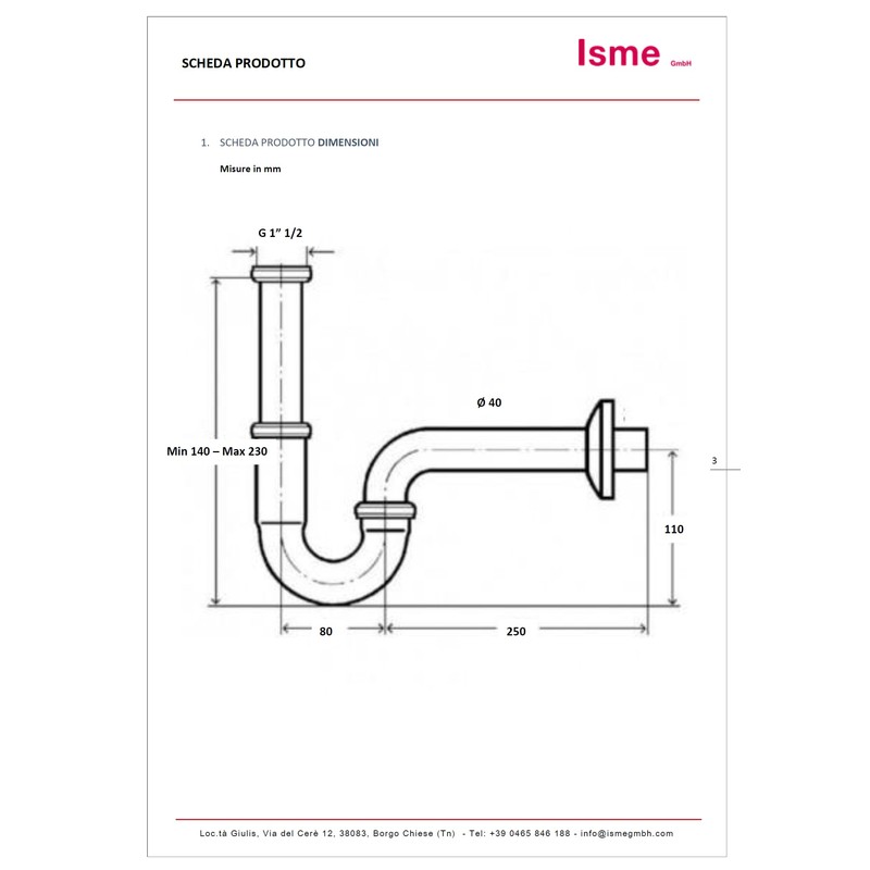 Schläfer 439503 | S-Drain Siphon, Sink, Sink, Kitchen, Bathroom, Laundry,