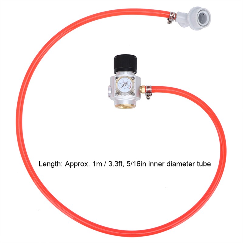CO2 Mini Gas Regulator 5/16in Gas Line Assembly Quick Connector
