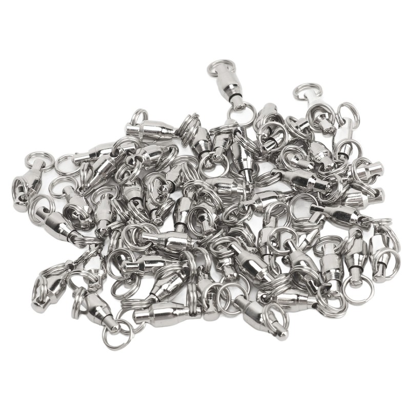 50pcs Ball Bearing Swivels Connector High Strength Stainless Steel Solid