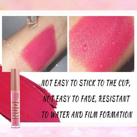 LYNTYAOU Non Sticky Lipgloss, Hot Pink Liquid Lipstick, Matte Red Lips Balm Bright Color Lip Gloss, Creamy Texture Lipsticks, Silky Not Fade Lip Stain, Christmas Gifts for Women